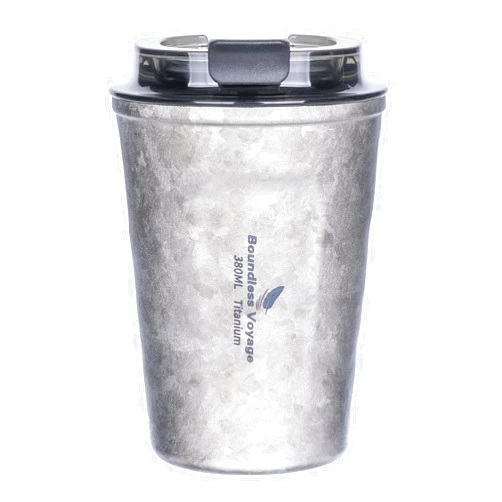 Boundless Voyage Titanium Insulated Travel Coffee Mug with Lid Double Wall Cup Reusable & Leak Proof Cup, Keeps Liquids Hot or Cold Ti3235D