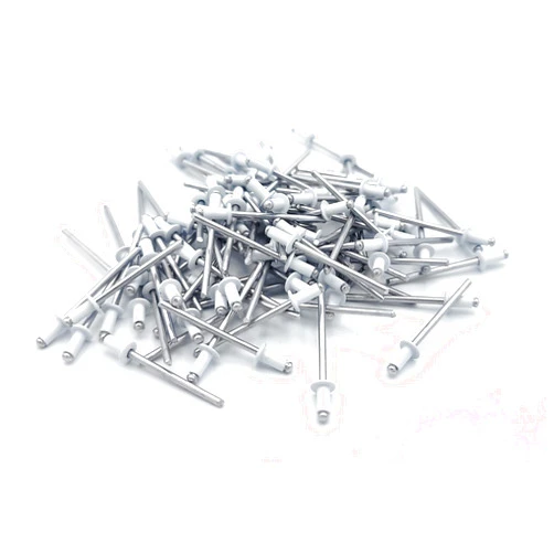 Metal Magery 100 White Aluminum Open End Pop Rivets QTY: 100 (4-2 1/8
