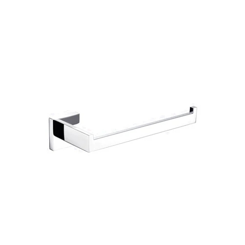 Lexora Bagno Bianca Stainless Steel White Glass Shelf with Towel Bar in Brushed Nickel