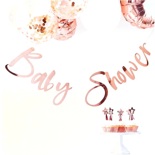 Ginger Ray Rose Gold Baby Shower Bunting Party Decoration Banner Twinkle Twinkle