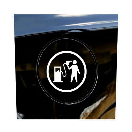 Osilly 2PCS Funny Car Stickers Decal, Auto Fuel Tank Cap Cover High Gas Consumption Fuel Gage Empty Stickers, Vehicle Body Bumper Decal for Women Men, Universal for SUV, Truck, Motorcycle（White）