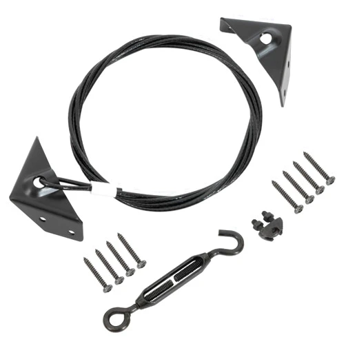 JIAHOO Anti Sag Gate Kit for Wooden Fence, Gate Tensioner Cable Kit, Anti-Sag Gate Support Cable Kit, Steel Fence Door Repair Kit for Wood Door, Gate Frame Kit Hardware, Black