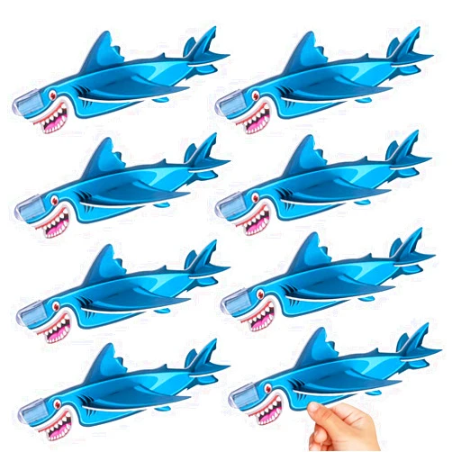 ArtCreativity Foam Flying Shark Gliders, Set of 24, Lightweight Glider Planes for Boys & Girls, Individually Packed Flying Airplanes, Fun Birthday Party Favors, Goodie Bag Fillers for Kids