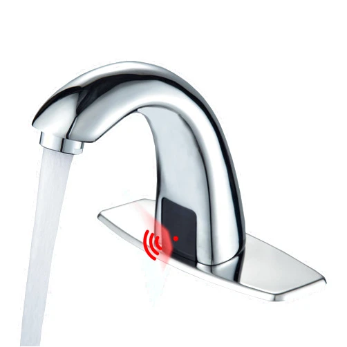 HHOOMMEE Commercial Automatic Sensor Touchless Bathroom Sink Faucet, Motion Activated Hands-Free Basin Tap with Mixer Valve Control Box and Deck Plate…