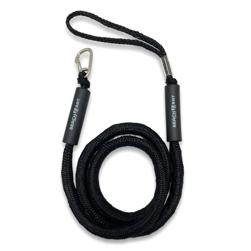 Beach Rat 7-14’ Bungee Boat Anchor & Dock Line with Stainless Steel Clip – Reduces Shock to Anchors, Docks, Cleats & Pylons – Boat Rope That Stretches – Beach Rat Anchor Accessory (Black)
