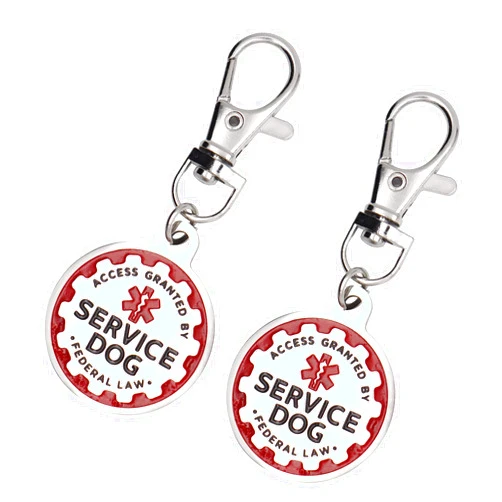 CONSIO Puppy Service Dog Tag, Double-Sided Emotional Support Animal ESA Red Medical Alert Symbol, 1/1.2 Inch Diameter, Double-Sided