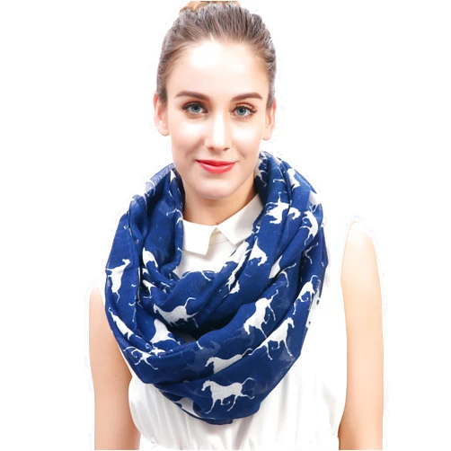 Lina & Lily Horse Animal Print Women's Infinity Scarf Lightweight