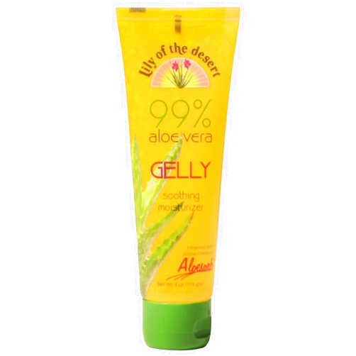 Lily Of The Desert Gelly Moisturizer - 99% Organic Aloe Vera Gel for Skin, After Sun Care with Aloe, Vitamin E Oil, and Vitamin C for Sunburn Relief, 8 Fl Oz