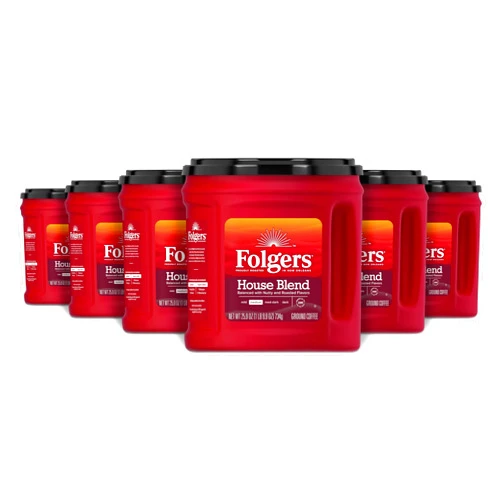 Folgers House Blend Medium Roast Ground Coffee, 25.9 Ounce (Pack of 6)