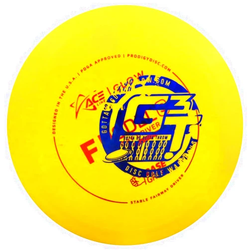 Prodigy Disc Factory Second Ace Line Glow Base Grip F Model S Fairway Driver Golf Disc [Colors and Hot Stamps Will Vary]