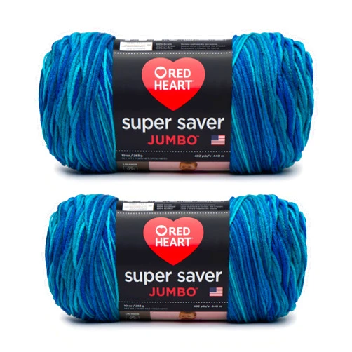 Red Heart Super Saver Jumbo Macaw Yarn - 2 Pack of 283g/10oz - Acrylic - 4 Medium (Worsted) - 482 Yards - Knitting/Crochet