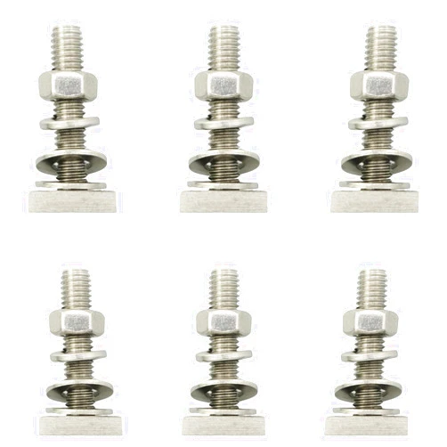 TAODAN 6 Sets 304 Stainless Steel Square Head Bolt Sets M8 T Track Bolt Adapters for Solar Panels Roof Rack Crossbars Platforms Cargo Baskets Fixed Bikes
