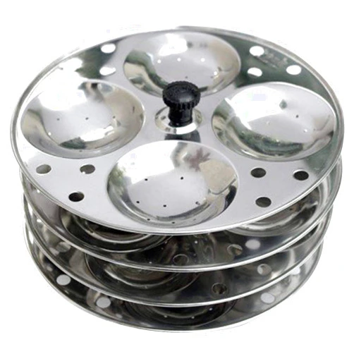 MODERN INDIAN ART Stainless Steel Induction Base 4 Tier Idli Maker Cookware Idli Stand for Pressure Cooker 460 gm