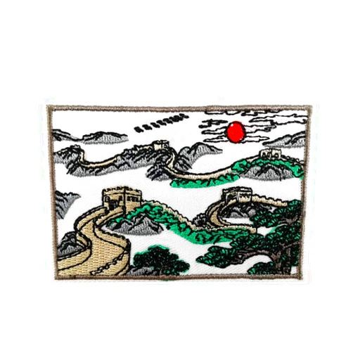 Cute-Patch The great wall of China Embroidered iron on sew on patches applique Asia travel adventure souvenir