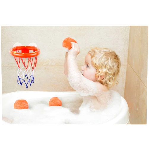 BRITENWAY Bath Toys - Bathtub Basketball Hoop for Kids w/ 3 Balls - BPA Free Plastic Toddler Bath Toys for Boys & Girls - Easy to Set Up Basketball Shooting Game w/Suctions Cups for Flat Surface