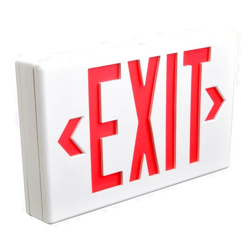 SURE-LITES LED Exit Sign, White Emergency Exit Light with Red or Green Letters, Single or Double Sided, AC Only, 120-277V