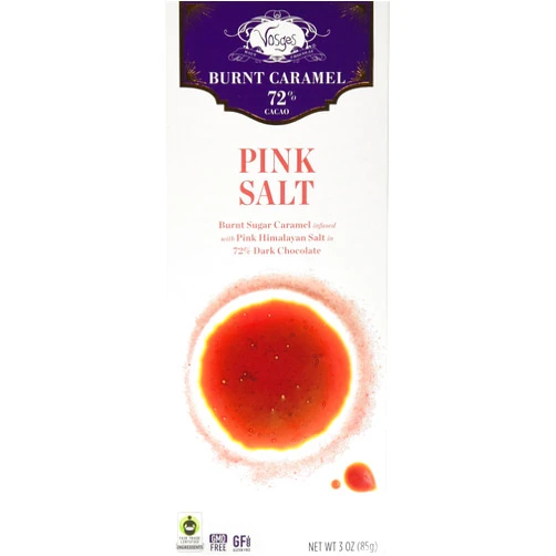 Vosges Haut-Chocolat Crystal Salt Caramel Bar, Pink Hamalayan, Pack of 2, 3oz Bars