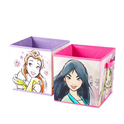Idea Nuova Disney Princess Collapsible Storage Cubes, Set of 2, 10