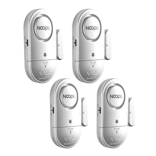 Noopel Door Window Alarm Sensors 4 Pack New Version with Two Volume Levels NOOPEL Burglar Intruder Entry Sensor Alert for Home Security with Batteries Included