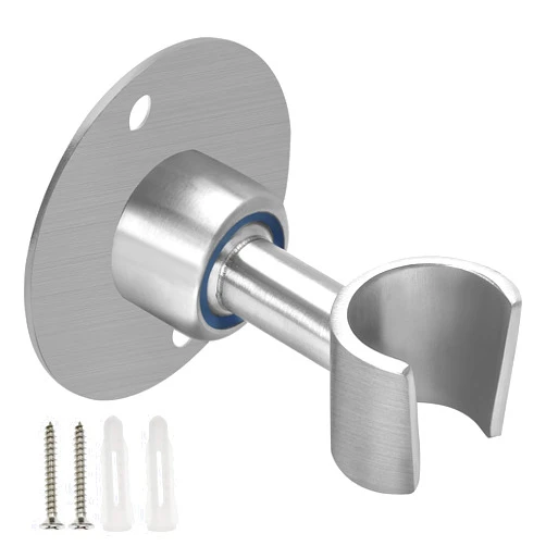 BokWin Stainless Steel Shower Head Holder, 360° Adjustable Handheld Bathroom Shower Head Bracket, Metal Shower Spray Holder Wall Mount, Brushed SUS 304 Steel Holder (Screw Installation)