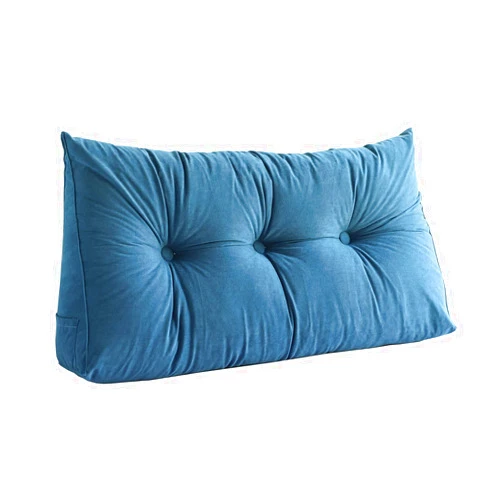 SAMTY Wedge Headboard Pillow for Sleeping Back Rest Pillows with Removable Cover Triangle Reading Pillow for Sitting in Bed Adult Twin Size, Blue