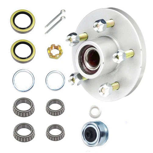 Generic Trailer Hub Kit 5 Lug 4.5 Galvanized 13/8×11/16 3500 Lb axle with Bearing Kit Bonus Added