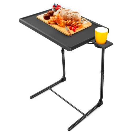 LORYERGO TV Tray - TV Table, Folding Table Trays, w/6 Height & 3 Tilt Angle, w/Cup Holder, Dinner Tray for Eating on Couch, Laptop, Bed & Couch