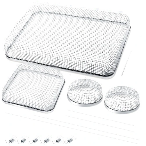 BFXM (4 Pack) RV Furnace Vent Cover, RV Bug Screen, Stainless Steel Rv Insect Screen with Installation Tool and Silicone Rubber for RV Stove Vent, Heater Vent