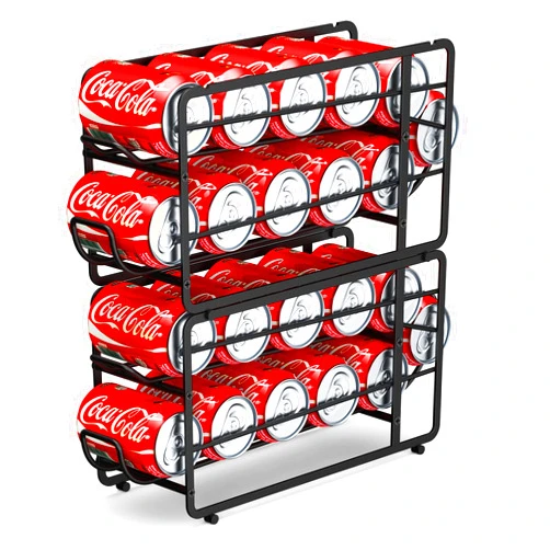 Canyave Soda Can Organizer Storage Rack, 2 Pack Stackable Beverage Soda Can Dispenser Organizer Holder for Refrigerator, Cabinet, Pantry (Black)