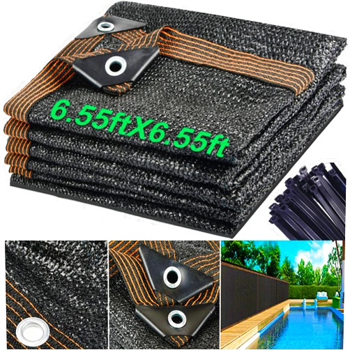 Cyeelves Sun Shade Cloth, Shade Cloth for Plants, Shade Cloth with Grommets, Garden Shade Cloth for Greenhouse Backyard Decor, Sunblock Shade Cloth, Pergola Shade Mesh Cover, Patio Shades Net Outdoor 6.5X6.5FT