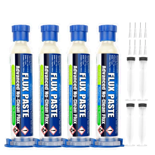 BEEYUIHF No-clean Halogen-free Soldering Flux Paste, Flux for Soldering, BGA Electronics Solder Flux for Repair and rework (10mL Syringe) #8391 (4 Pack)