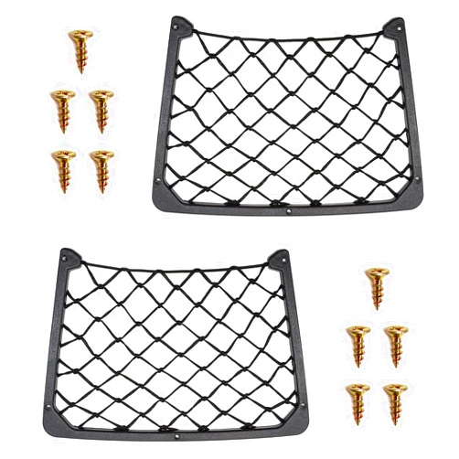 Lunwag 2 Pcs Car Storage Net Bag - ABS Plastic Frame Car Mesh Net Bag Holder Car Net Pocket/Phone Car Mesh Net Holder, Organizer Framed Mesh Net Pocket with Screws for Auto RV Net (12 x 8 Inch)