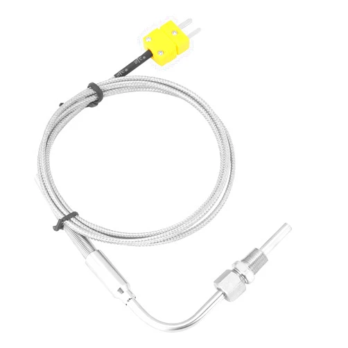 Pissente Quick Response EGT K Type Thermocouple 0-1100 ℃, Fits All Temperature Controllers, Stainless Steel Probe with 1m Cable, Exposed Tip for Quick Response, High Temperature Resistance