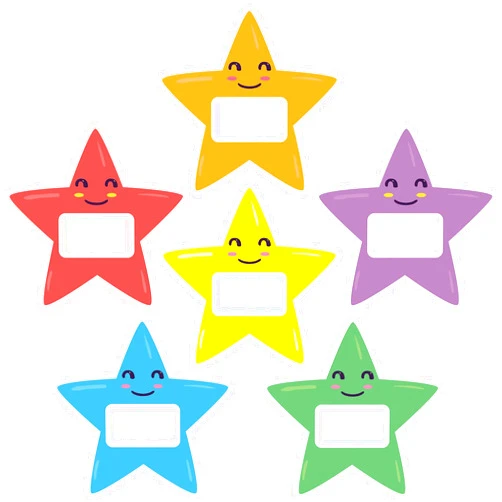 AUGTHEEP 36 Pcs Colorful Star Cutouts for Star Student Bulletin Board Decorations Name Tags for Teachers DIY Craft Classroom Wall Décor