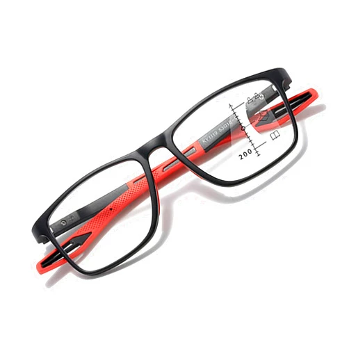 BILIZA Progressive Multifocus Reading Glasses Men Ladies,Anti Blue Light Multifocal with Readers,TR90 Eyeglasses