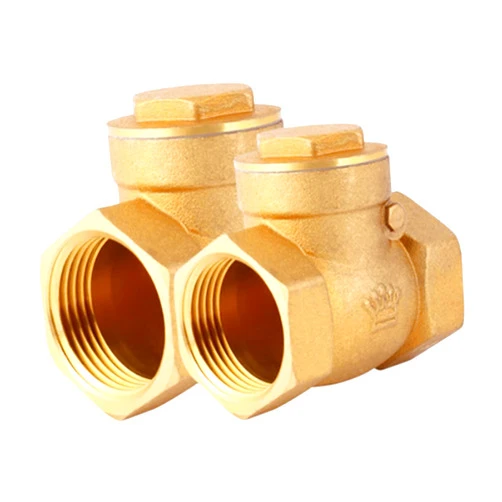 AMBRVUWN Brass Wire Mouth Horizontal Non-return Valve Full Copper Female Thread Swing Check Valve 1/2 3/4 1 1-1/4 1-1/2 2 Inch(DN20)