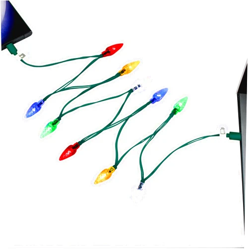 Fotbor 2024 LED Christmas Lights Phone Charging Cable,USB C to C Festive Bulb Charger, 50 Inch 10 Led Multicolor Cord for iPhone 16/16Pro Max/16Pro/iPhone 15/15Pro Max,Samsung Galaxy S24 Ultra/S23/Z Flip 6