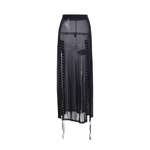 Twfsgirl Goth Skirts for Women Black Sexy Punk Rock Skirt High Waisted