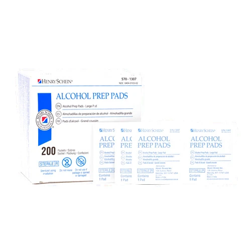 Henry Schein Alcohol Prep Pads, Large, 2-ply, Sterile, Pack of 2 (400)