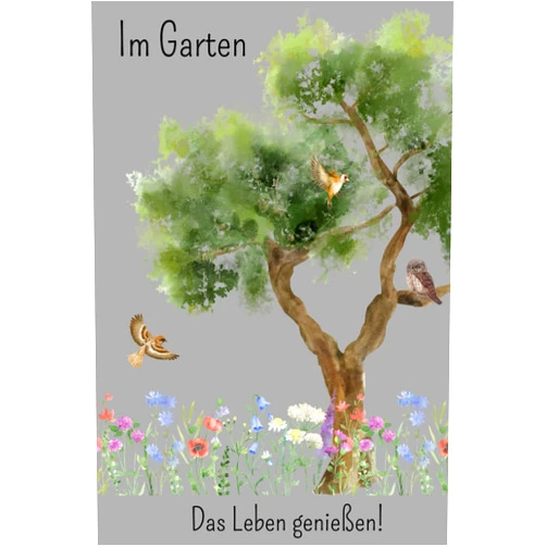 Flora Design Garten Notizbuch: Im Garten Das Leben genießen! (German Edition)
