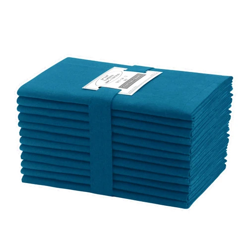COTTON CRAFT Cloth Napkin - Set of 12-100% Cotton Twill Table Napkins - Everyday Lunch Dinner Napkin Holiday Thanksgiving Xmas Spring Birthday Party Gift - Soft Washable Reusable Napkin -18x18- Teal