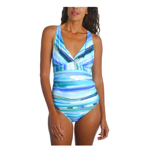 La Blanca Women's V-Neck Halter Tankini Swimsuit Top