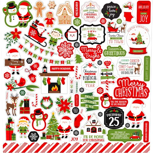 Echo Park Paper Company Christmas Magic Element Sticker, Multi