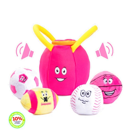 Plush Creations Talking Plush Sports Balls for Toddlers 1-3 | Soft Sports Balls for Baby | Toddler Sports Toys | Set of 4 - Plush Basketball, Baseball, Soccer Ball & Football