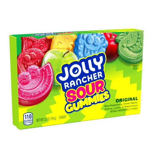 JOLLY RANCHER Sour Gummies Assorted Fruit Flavored Candy Box, 3.5 oz