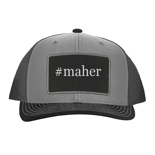 One Legging it Around #Maher - Leather Hashtag Black Patch Engraved Trucker Hat