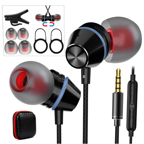 Jelanry 3.5mm Wired Earbuds with Mic, Magnetic Earphones Noise Canceling in-Ear Headphones Audio Corded Headset for Mac mini 2024 Samsung A15 A25 A14 A13 A03s S10s iPhone 6s Moto G Play Stylus Pure Pixel 5A