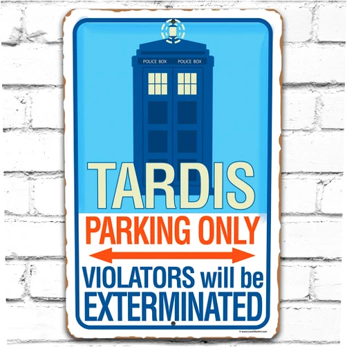Handmade Metal Sign - Tardis Parking Only - Durable Metal Sign - Use Indoor/Outdoor - Makes a Great Home Decor and Gift for Doctor Who Fans Under $20 (8