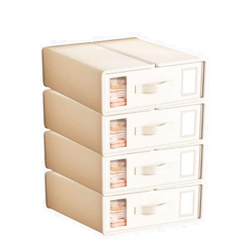TTIO 4 PACK Bed Sheet Organizers and Storage Foldable Sheet Set Oraganizer for Linen Closet with Label & Window Sheet Set Keeper for Queen King Folder Bedding Container(Beige)