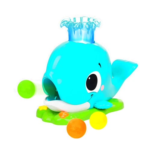 Bright Starts Silly Spout Whale Popper Toy for 6 Months and Up, Toddlers 1-3, Having A Ball Collection, Baby Ball Drop Toy, 3 Balls Included, Music & Lights